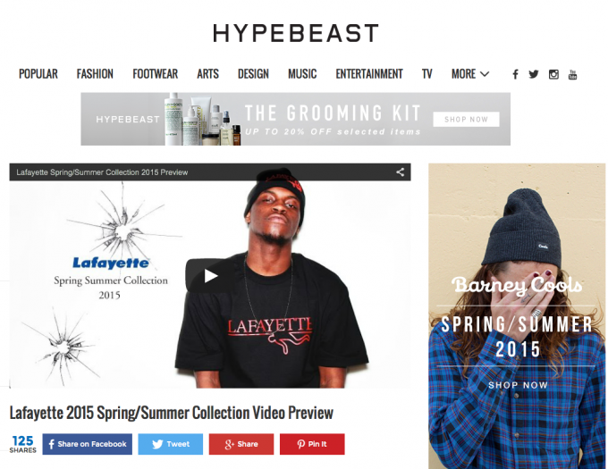 Lafayette 2015 Spring/Summer Collection Video on HYPEBEAST