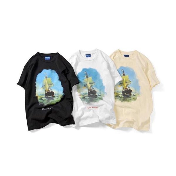 Lafayette Delivery.3 ・ LFT19SS018 GREAT VOYAGE TEE PRICE:5,000yen+tax COLOR:WHITE (ホワイト), BLACK (ブラック), CREAM (クリーム) ・ Lafayette侯爵が乗船したハーマイオニー/エルミオンヌ号でフランス〜アメリカ間の大航海の様子を描く絵画を使用したデザインのTシャツ。 今季のテーマにもなっているアメリカ独立戦争時代の重要な絵画に、ブランドのコアロゴを大胆に掛け合わせた逸品。 ・    ・ PRIVILEGE NIIGATA 〒950-0903 新潟県新潟市中央区春日町2-26 TEL : 025-247-8981