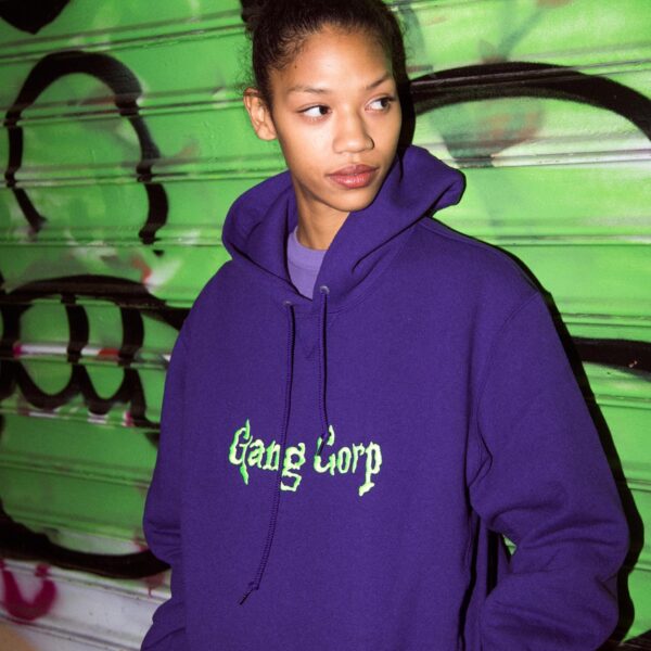 “Slime” hoodie now available in purple online & in-store! • Check out more of Gang Corp’s new Autumn/ Winter collection on www.pvlgnyc.com 🤝