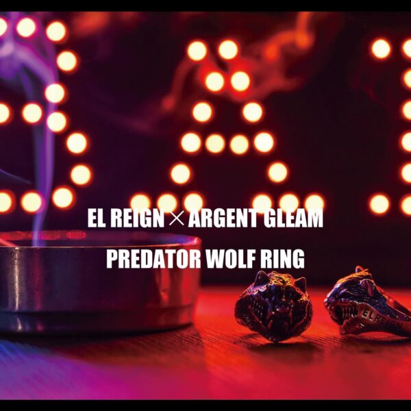 ◆EL REIGN︎ARGENT GREAM PREDATOR WOLF RING ◆COLOR SILVER/SILVER(fumigation) WHITE/WHITE(fumigation) RED/BLUE/GREEN/YELLOW ◆SIZE 15/17/19/21 ◆INTRODUCTION Collaboration accessory of EL REIGN and ALGENT GREAM. The top is a wolf model with a strong sense of intimidation that you can't see anywhere else. The EL REIGN logo is engraved on the arm. The top is a sense of dynamism as a living thing, a feeling of violence in the eyes, Unrealistic design such as intimidating mouth. EL REIGN and ALGENT GREAM in the jewelry box The collaboration mark is designed. ◆PRICE SILVER ¥22,800+tax COLOR ¥23,800+tax